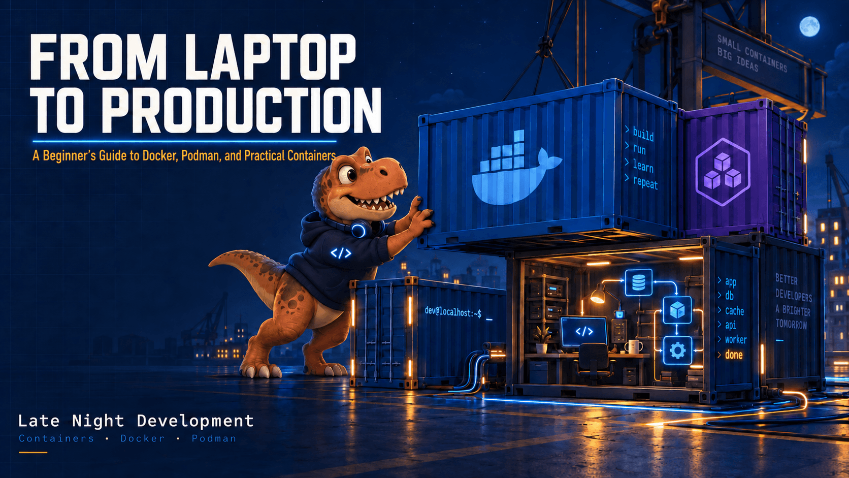 From Laptop to Production — A Beginner's Guide to Docker, Podman, and Practical Containers